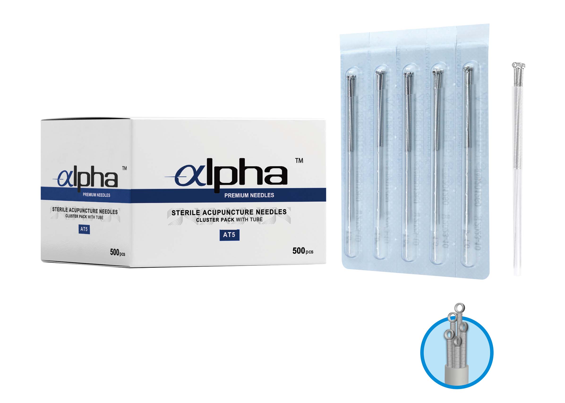 Alpha Acupuncture Needle - Cluster 5-Pack