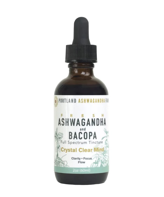 Ashwagandha & Bacopa Tincture, 2oz