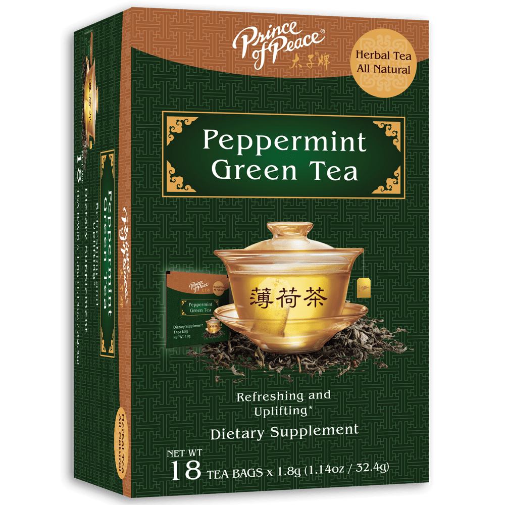 Peppermint Green Tea, 18 Bags