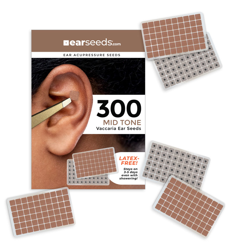 Vaccaria Ear Seeds - Mid-Tone Adhesive, 300ct (Latex Free)