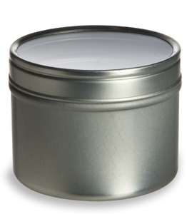 Tin Deep Container, 4oz w/ Clear Top Cover