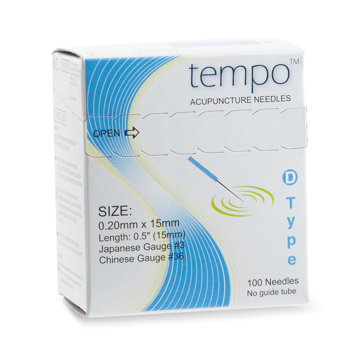 .20x15mm (Blue) Tempo D-Type Acupuncture Needle
