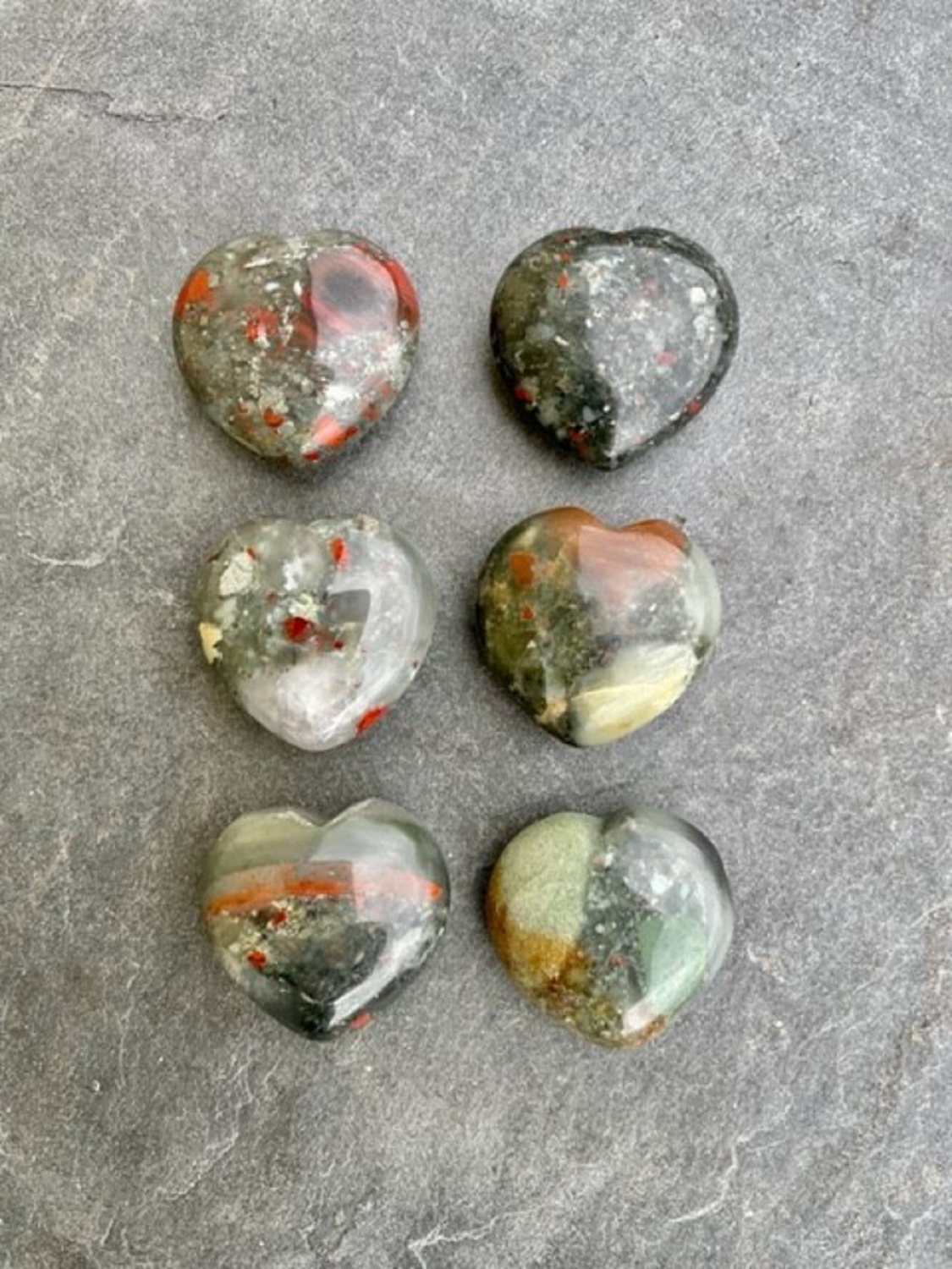 Bloodstone Heart Gemstone - 30mm