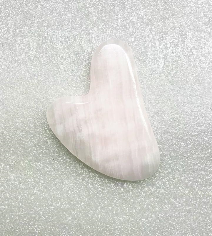 Calcite, Pink Gua Sha Heart 
