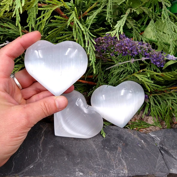 Selenite Heart, 2" 