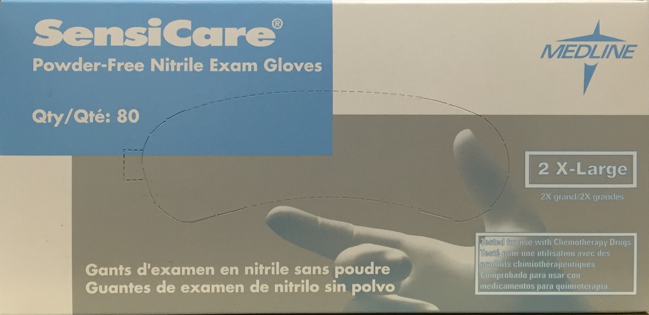 XXL Powderless Nitrile Exam Gloves, 80 per box