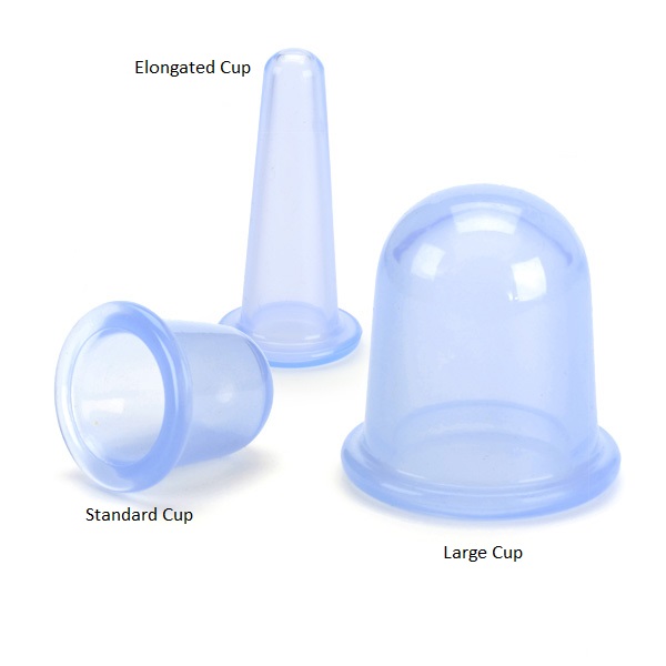 Silicone Facial and Massage Cups, Elongated