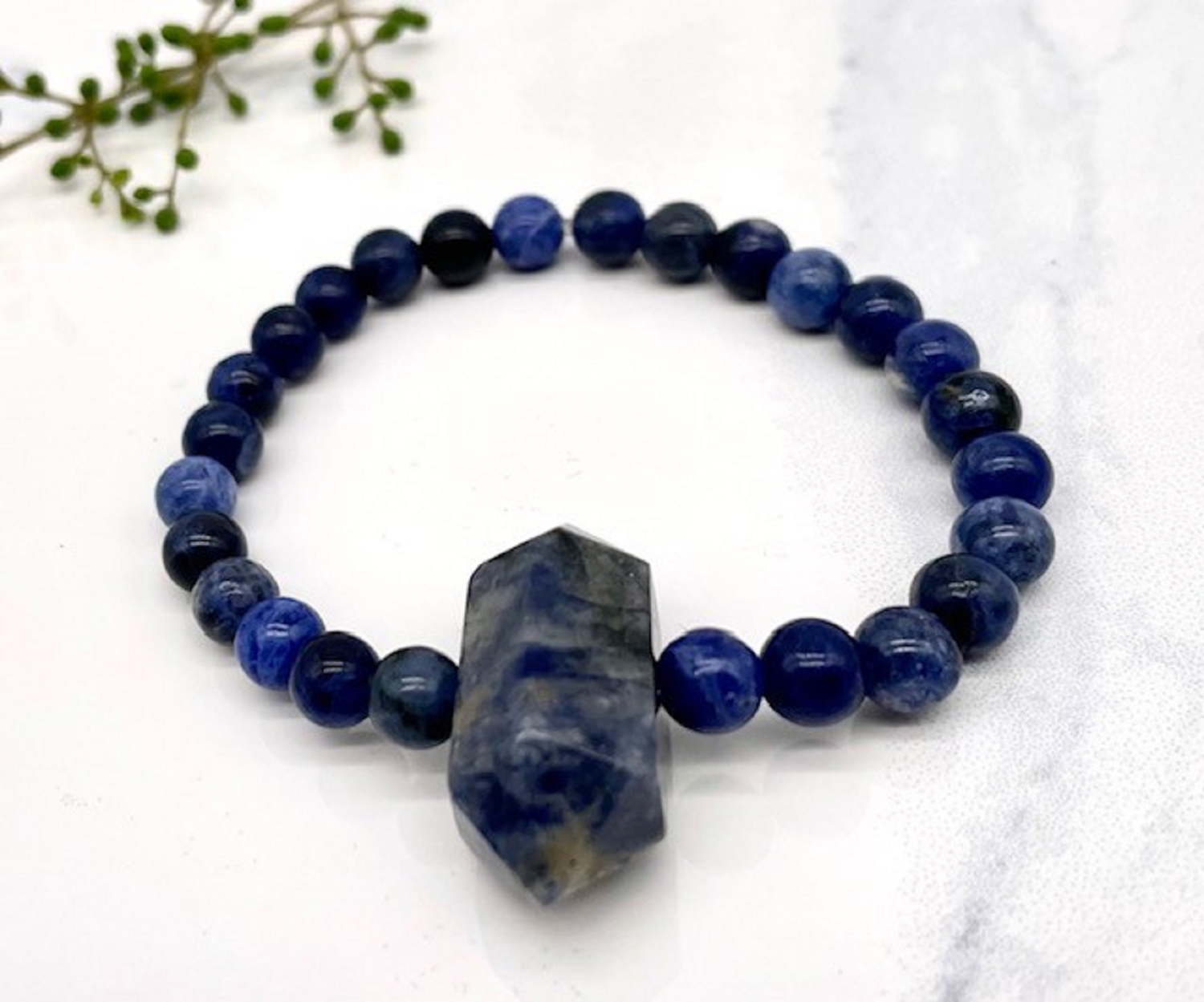 Sodalite Crystal Point Bracelet