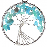 Aquamarine Chakra Gemstone Tree of Life Necklace