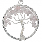 Rose Quartz Chakra Gemstone Tree of Life Necklace
