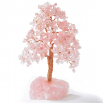 Rose Quartz Tree of Life on Rose Quartz base with 414 gemstones