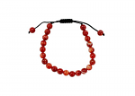 Red/White Agate Bead Slide Bracelet. 8mm 