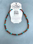 Baltic Amber Cognac with Turquoise Necklace 