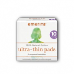 Natural Cotton Ultra Thin Pads, Overnight w/Wings, 10ct