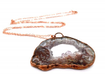 Large Geode Slice Copper Electroformed Crystal Necklace
