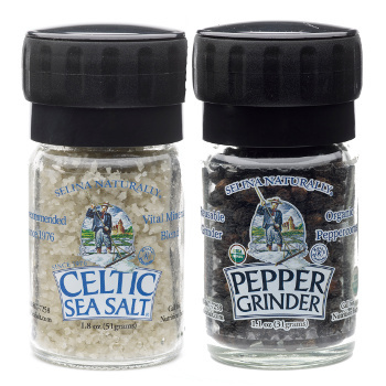 Sea Salt and Pepper Mini Grinder Set, Organic