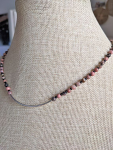 Rhodonite and Silver Bar Necklace 