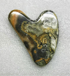 Calcite, Zebra Gua Sha Heart Massage Stone